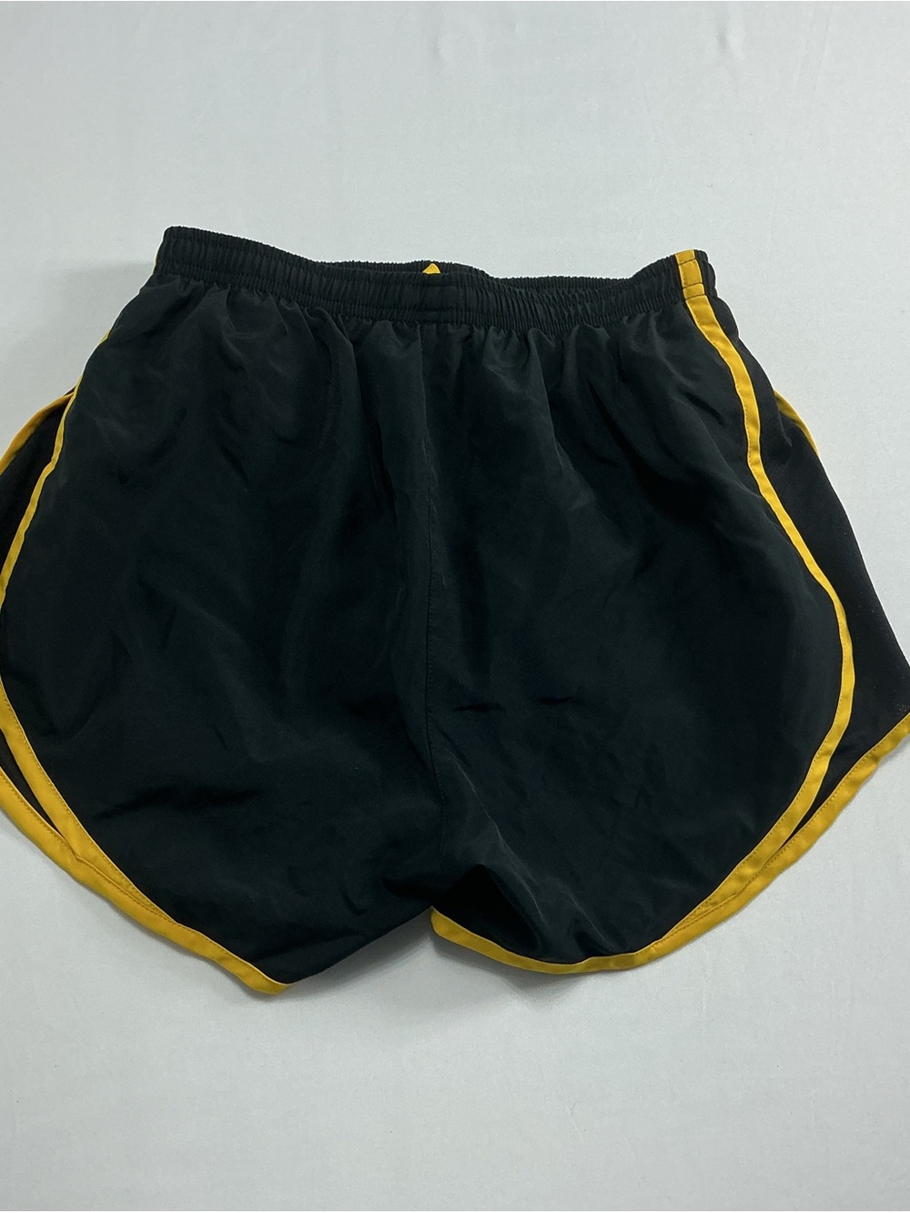 Nike Black Athletic Shorts with Yellow Trim - Picture 2 of 5